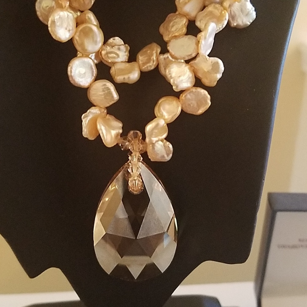 Fresh water pearl/Swaroski crystal set - Picture 2 of 5